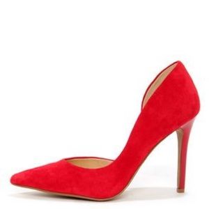Jessica Simpson Claudette Pumps Red Suede 6.5
